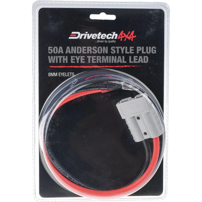 Drivetech 4x4 50A Anderson Plug to Eye Terminal Connector Lead - DTAPE