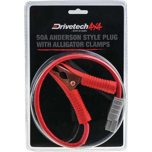 Drivetech 4x4 50A Anderson Plug to Alligator Clips Lead - DTAPC