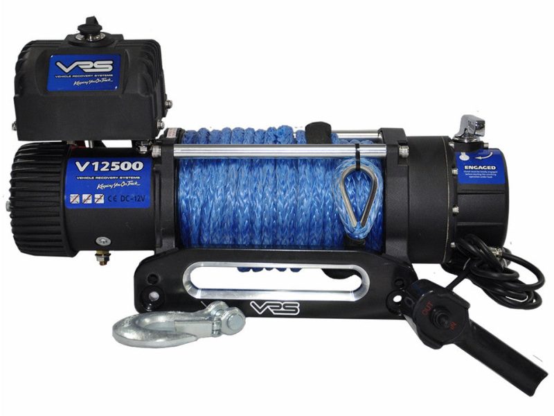 VRS 12,500lbs Electric Winch 12V w/Synthetic Rope