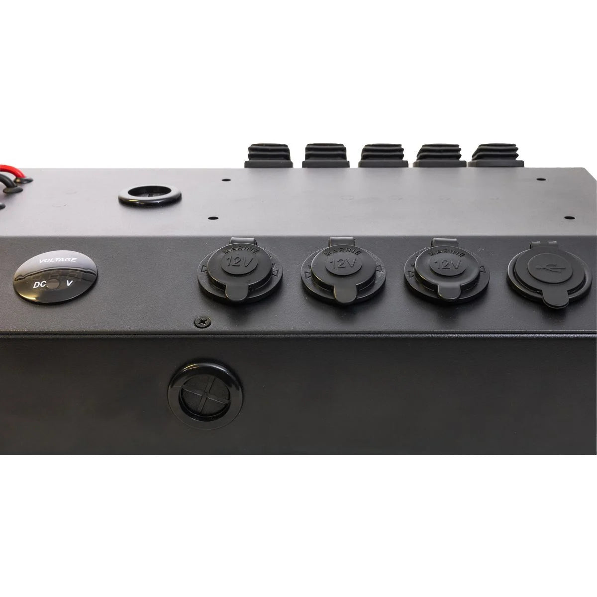 Drivetech 4x4 12V Control Box 5 Rocker Switches 3 Power Sockets Dual USB - DT-02009 - Image 2
